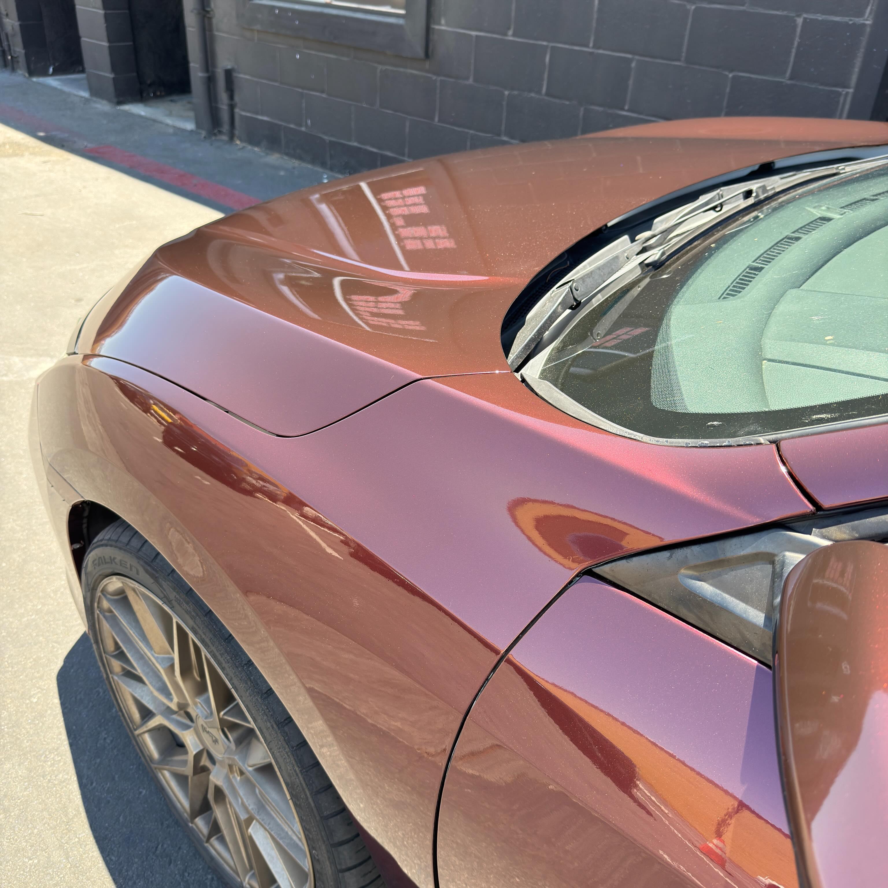 Gloss Metallic Plum Red Car Vinyl Wrap PET review 3
