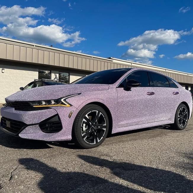 Matte Diamond Glitter Purple Car Vinyl Wrap review 2
