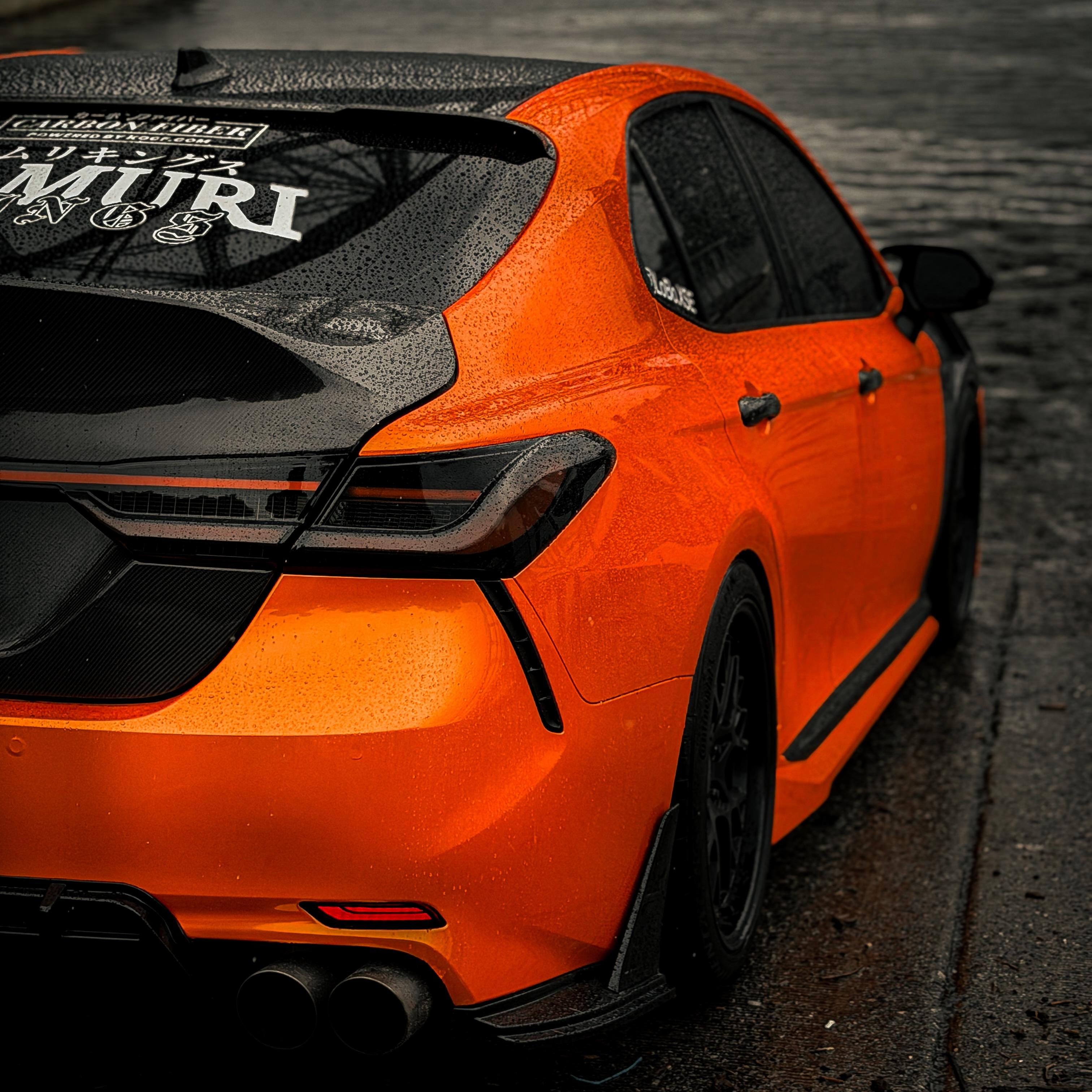 Gloss Metallic Fiery Orange Car Vinyl Wrap PET  review autoholics_sj 01