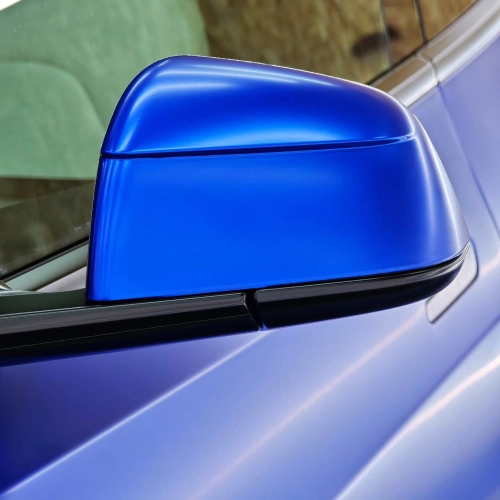 Satin Ceramic Blue Car Vinyl Wrap PET reviewed by
