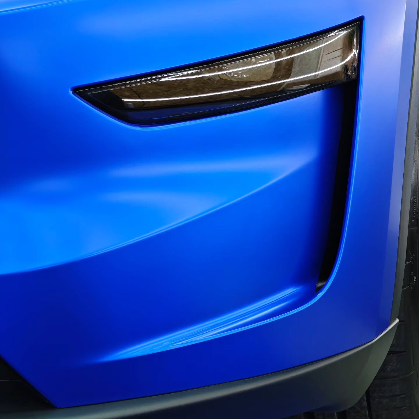 Satin Ceramic Blue Car Vinyl Wrap PET review 2