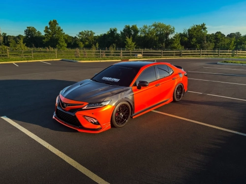 Gloss Metallic Fiery Orange Car Vinyl Wrap PET  reviewed by