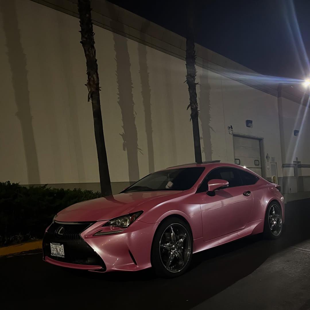 Glossy Metallic Shell Pink Car Vinyl Wrap PET review 2
