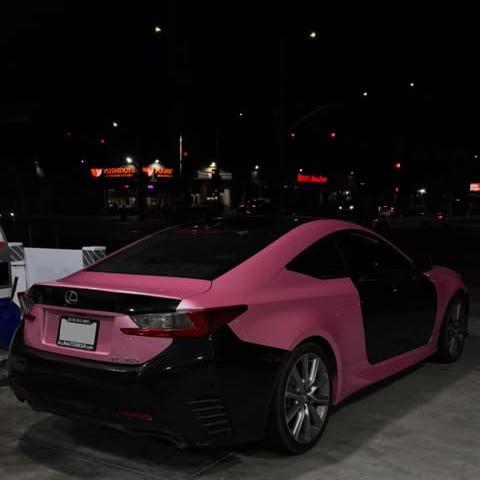 Glossy Metallic Shell Pink Car Vinyl Wrap PET review 3