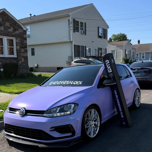 Matte Chameleon Glacial Frost Purple Car Vinyl Wrap PET reviewed by