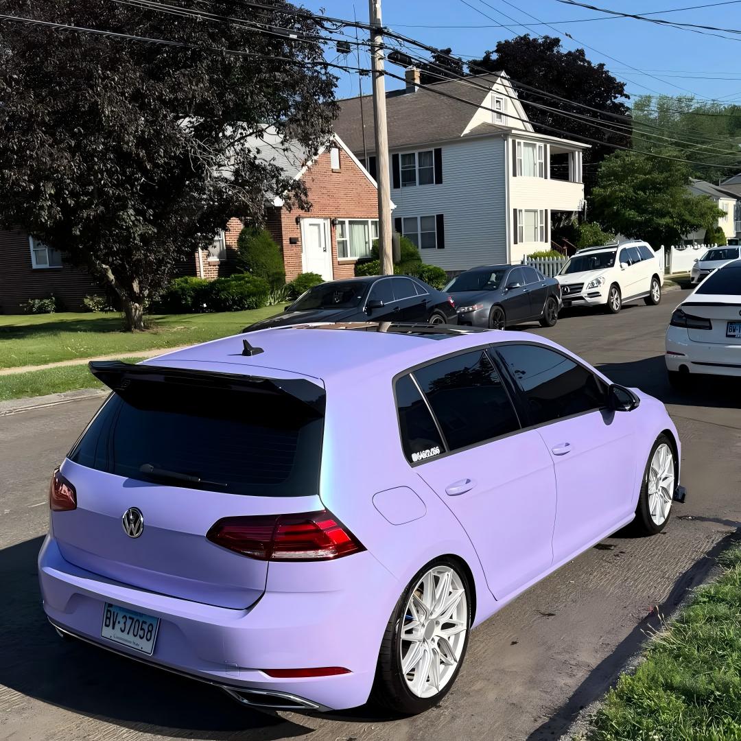 Matte Chameleon Glacial Frost Purple Car Vinyl Wrap PET review 3