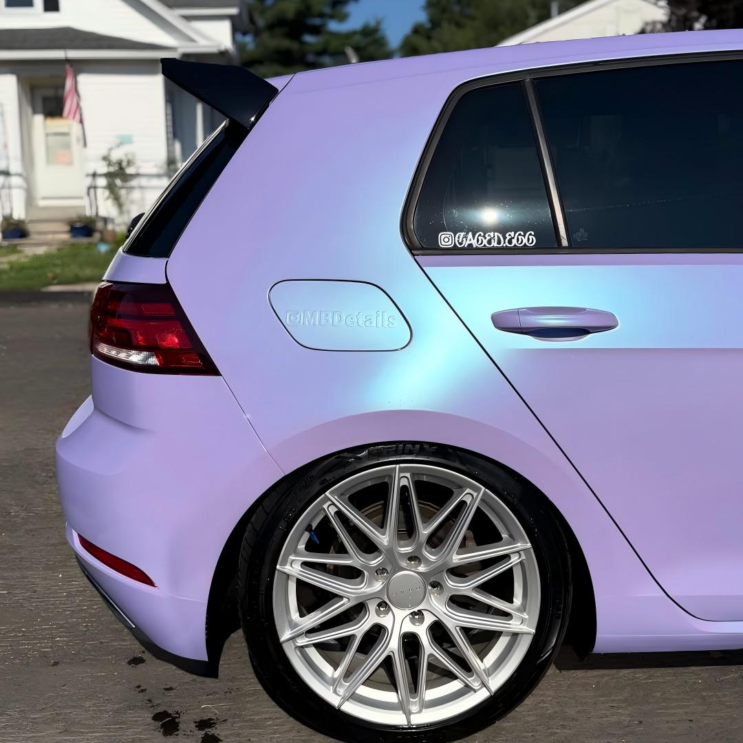 Matte Chameleon Glacial Frost Purple Car Vinyl Wrap PET review 2