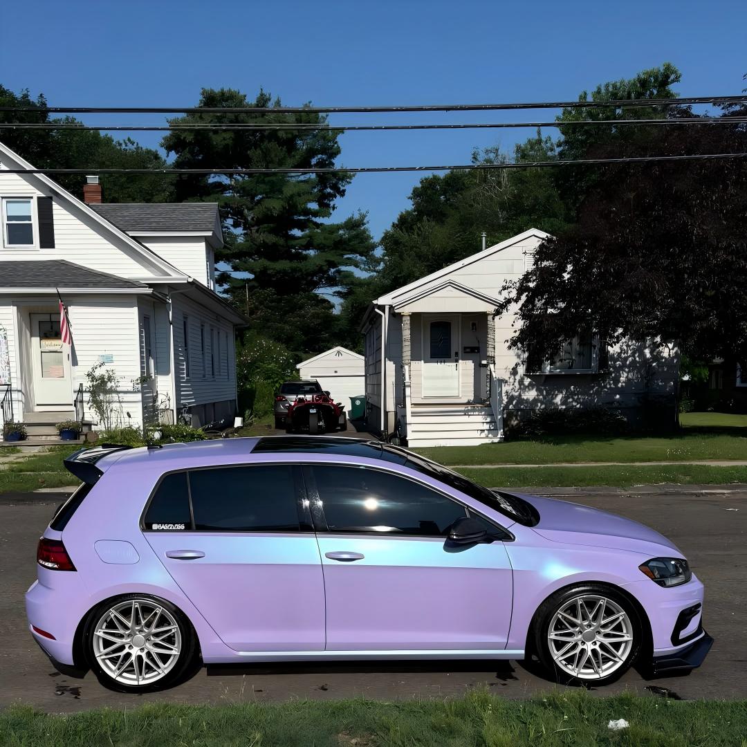 Matte Chameleon Glacial Frost Purple Car Vinyl Wrap PET review 4