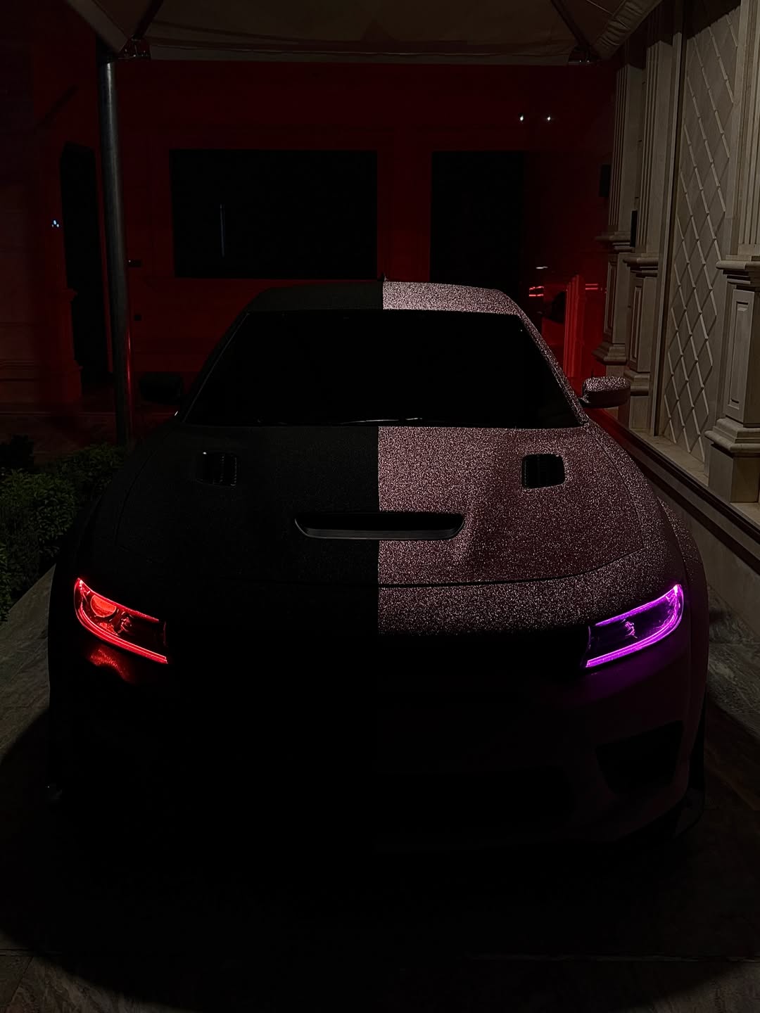 Matte Diamond Glitter Pink Car Vinyl Wrap  review 1