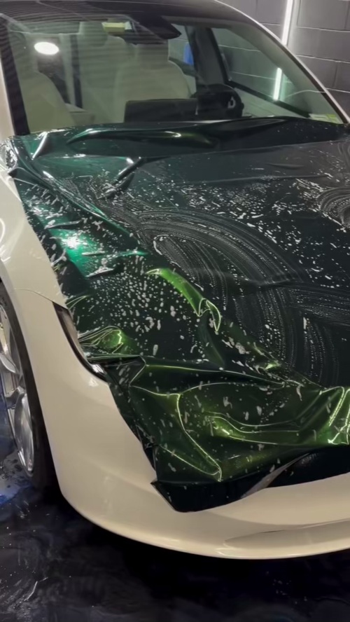 TPU Gloss Metallic Gotland Green Colored PPF Paint Protection Film reviewed by