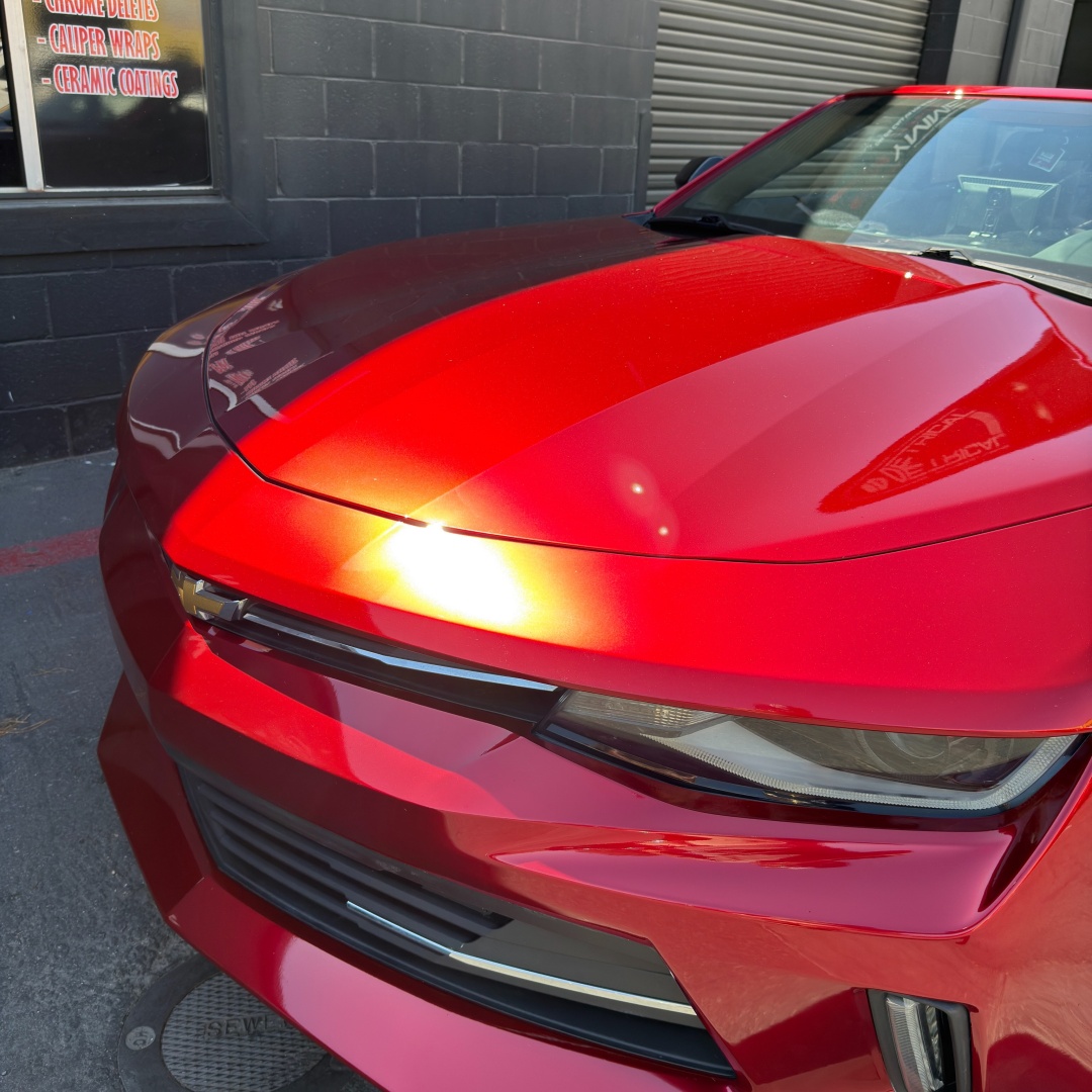 Gloss Metallic Cherry Red Car Vinyl Wrap PET review 5