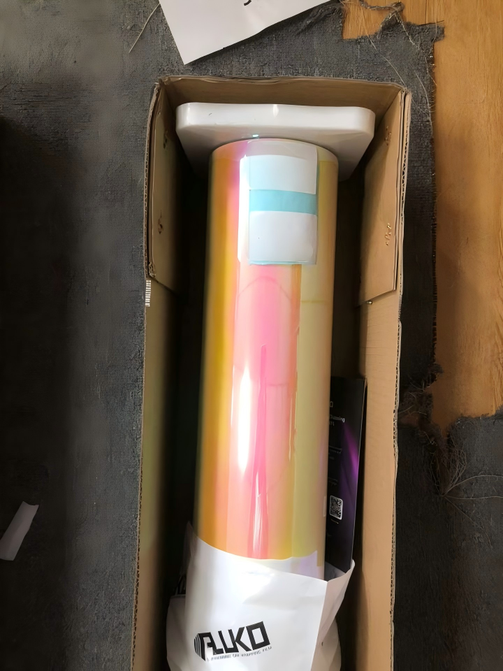 Gloss Rainbow Chrome Holographic Pink Car Vinyl Wrap review 5