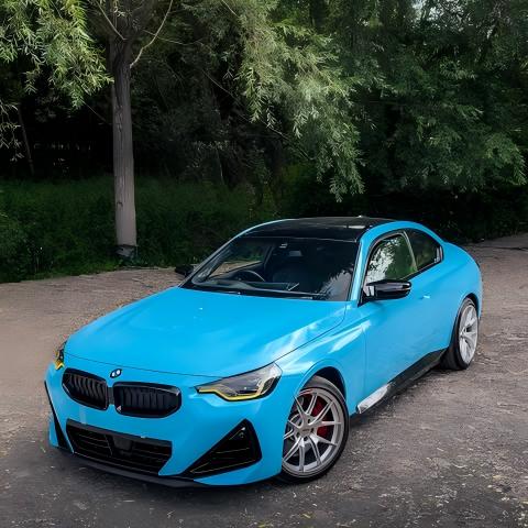 Gloss Light Sky Blue Car Vinyl Wrap PET review 2