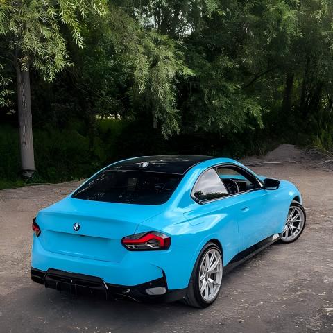 Gloss Light Sky Blue Car Vinyl Wrap PET review 4