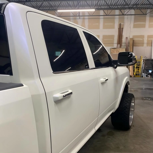 Matte Metallic Chameleon Blue White Pearlescent Car Vinyl Wrap reviewed by