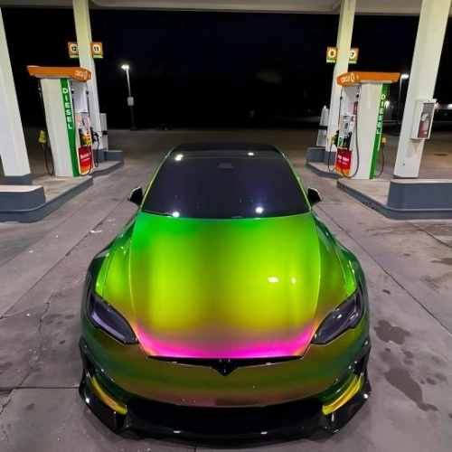 TPU Gloss Metallic Chameleon Pink Neon Iridescent Color PPF (Paint Protection Film)  reviewed by