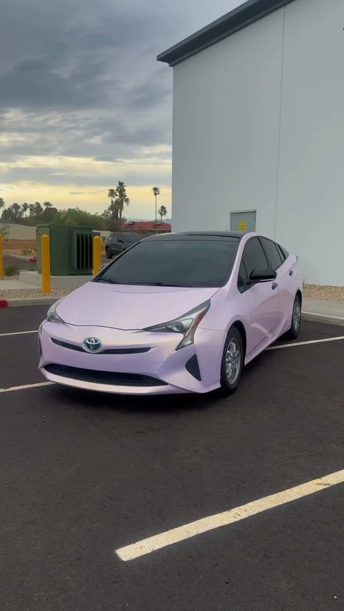 Gloss Metallic Glazed Gold Pink Car Vinyl Wrap PET reviewed by