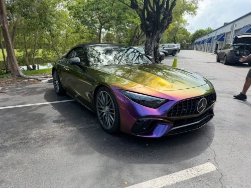 Gloss Metallic Chameleon Yellow Purple Car Vinyl Wrap PET reviewed by