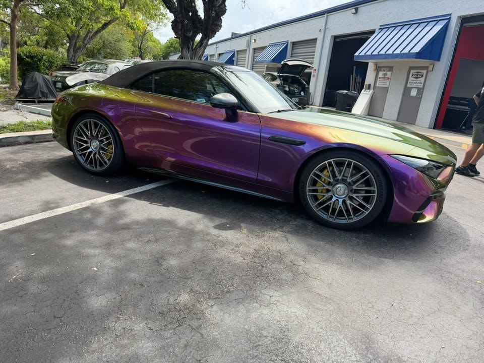Gloss Metallic Chameleon Yellow Purple Car Vinyl Wrap PET review Eyad Fazaa 02