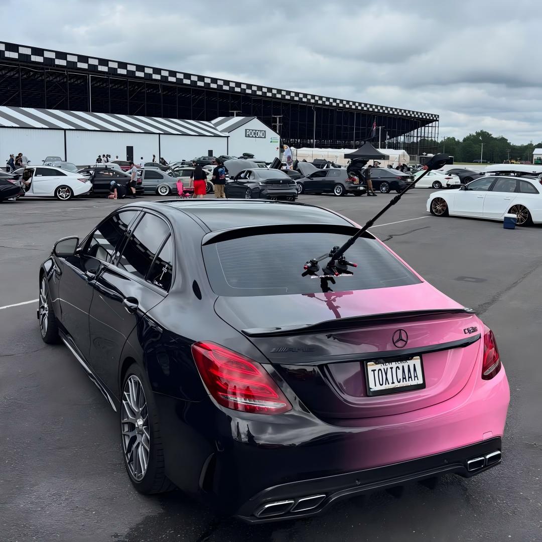 ALUKOVINYL Pink to Black Gradient Custom Printed Vinyl Wrap  review 1