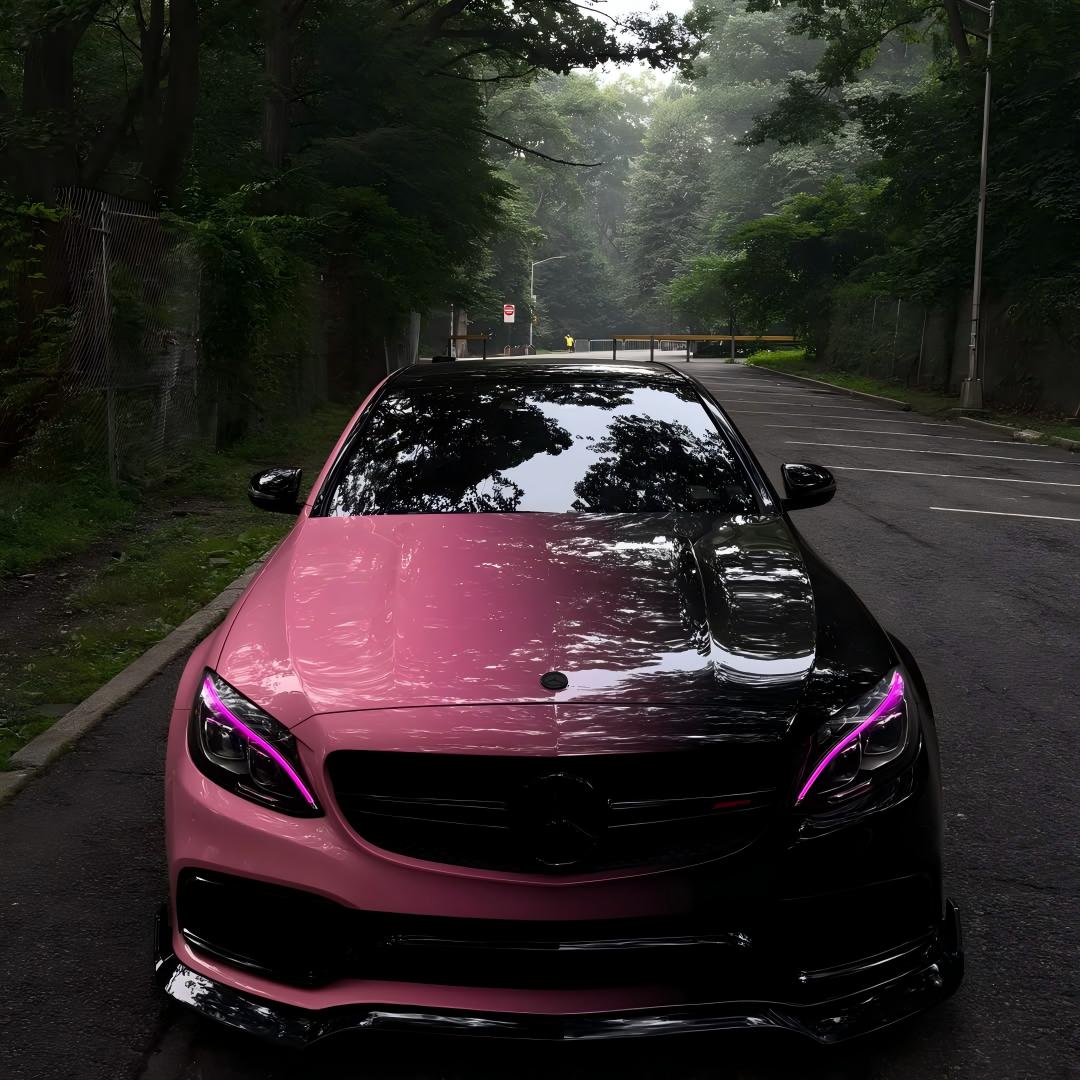 ALUKOVINYL Pink to Black Gradient Custom Printed Vinyl Wrap  review 3