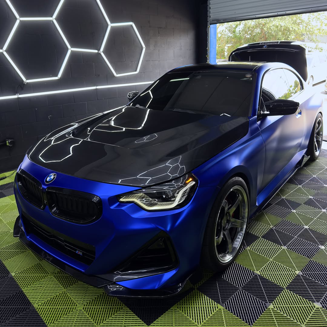 Matte Metallic Satin Blueberry Car Vinyl Wrap PET review 2