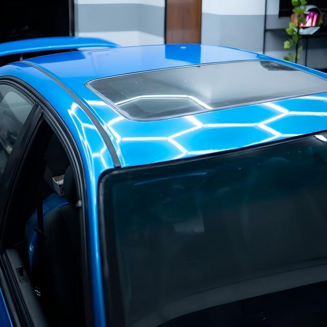 Gloss Metallic Jazz Blue Car Vinyl Wrap PET review 5
