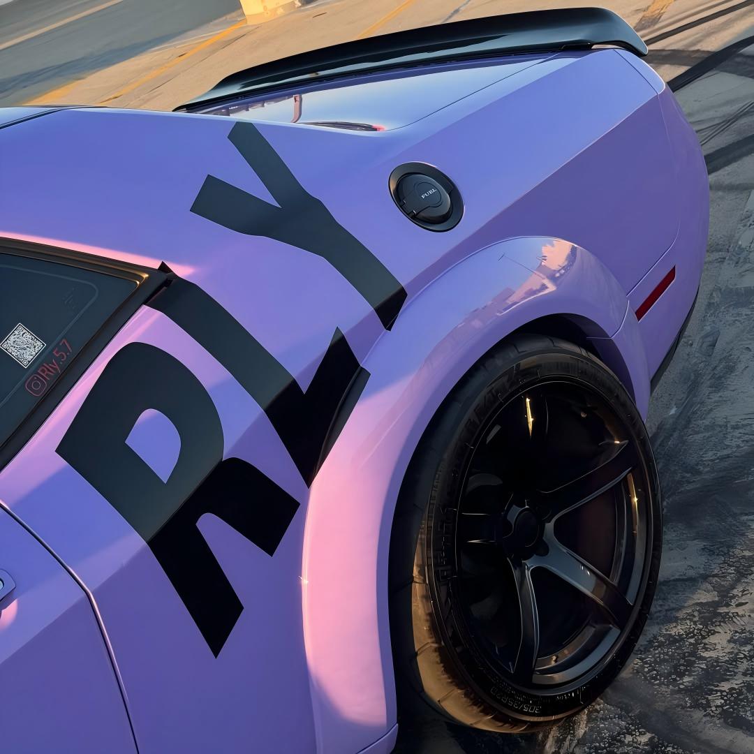 Gloss Macaron Lavender Purple Car Vinyl Wrap Tesla BMW PET review 2