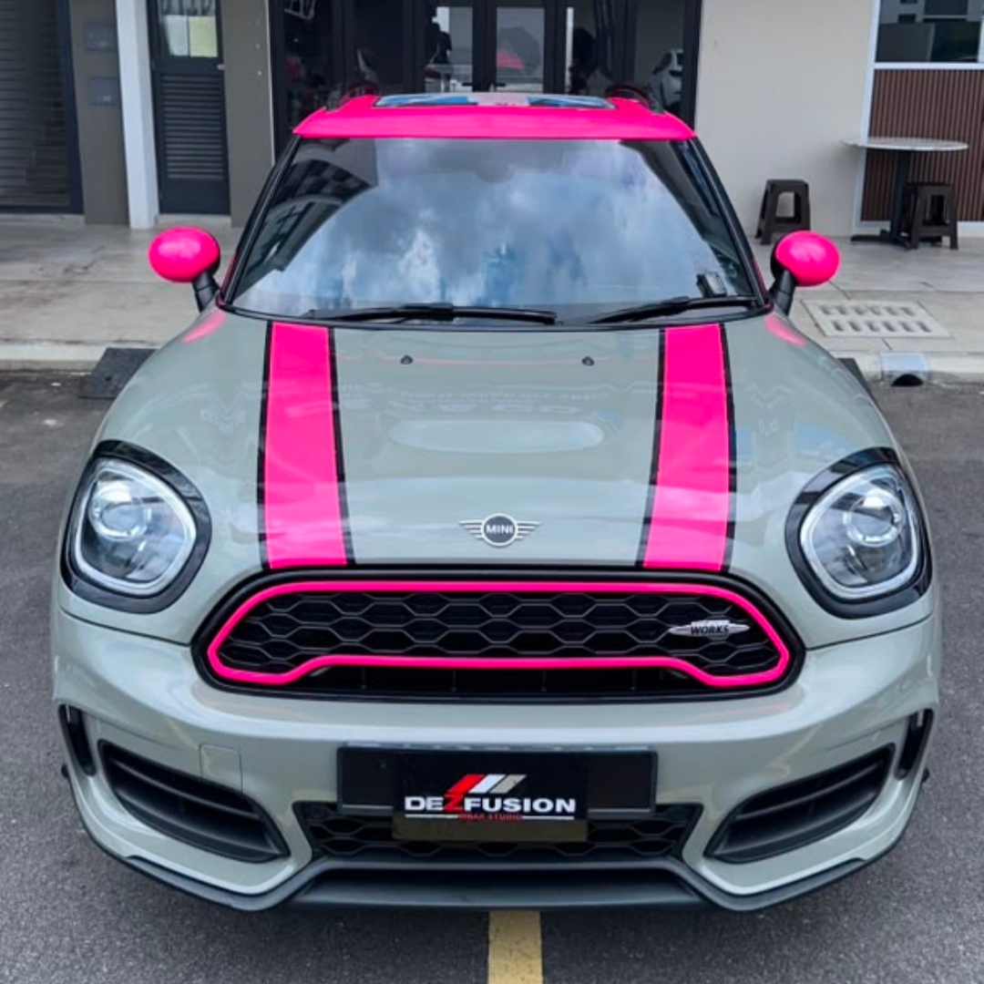 Gloss Fluorescent Pink Car Vinyl Wrap review 0