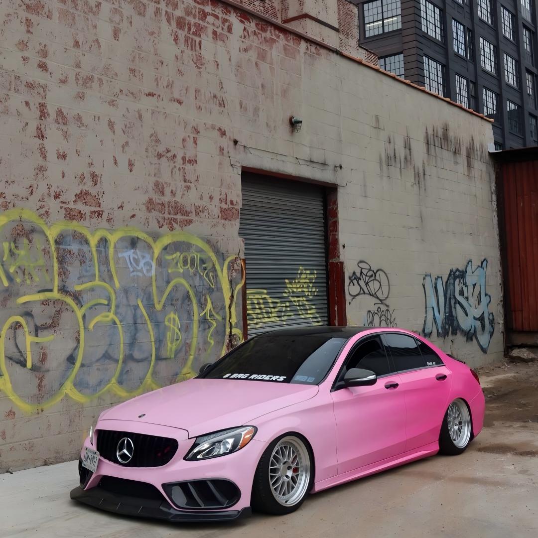 ALUKOVINYL Light Pink to Dark Pink Gradient Custom Car Wraps review 2