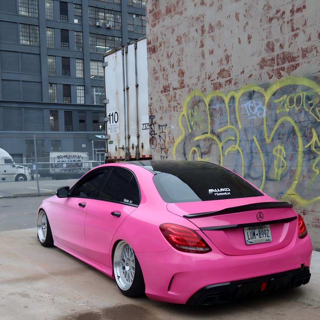 ALUKOVINYL Light Pink to Dark Pink Gradient Custom Car Wraps review 3