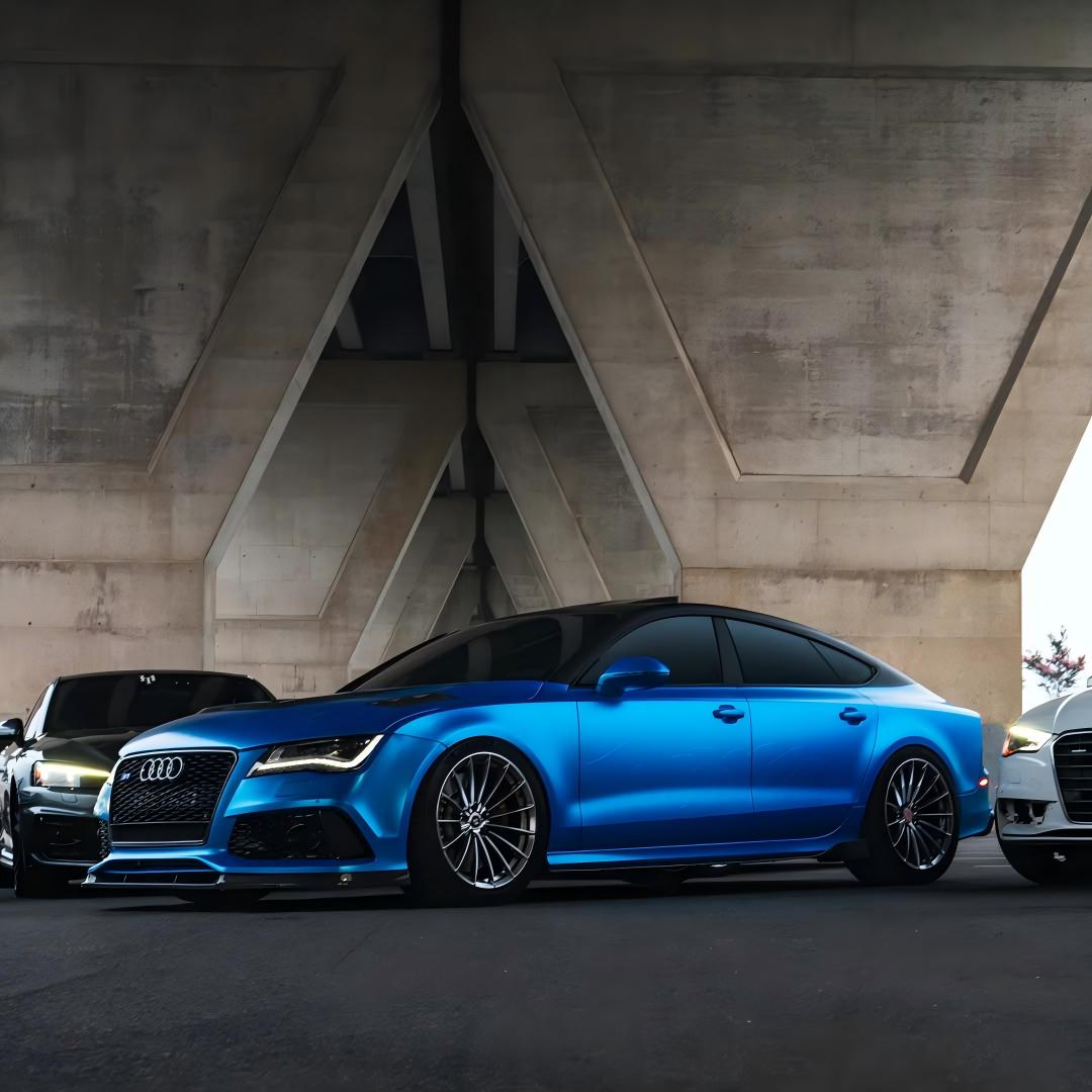 Matte Metallic Azure Blue Car Vinyl Wrap PET review 0