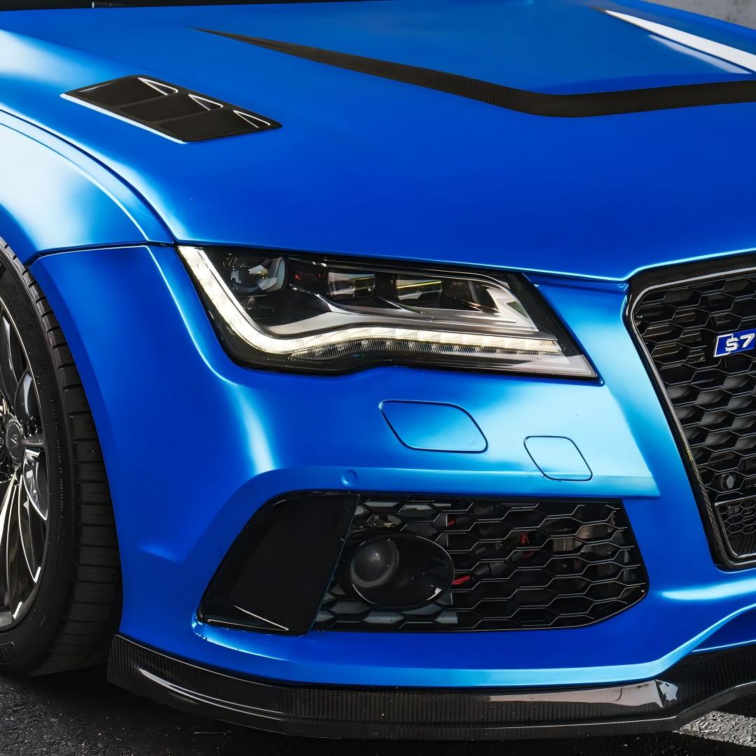 Matte Metallic Azure Blue Car Vinyl Wrap PET review 3