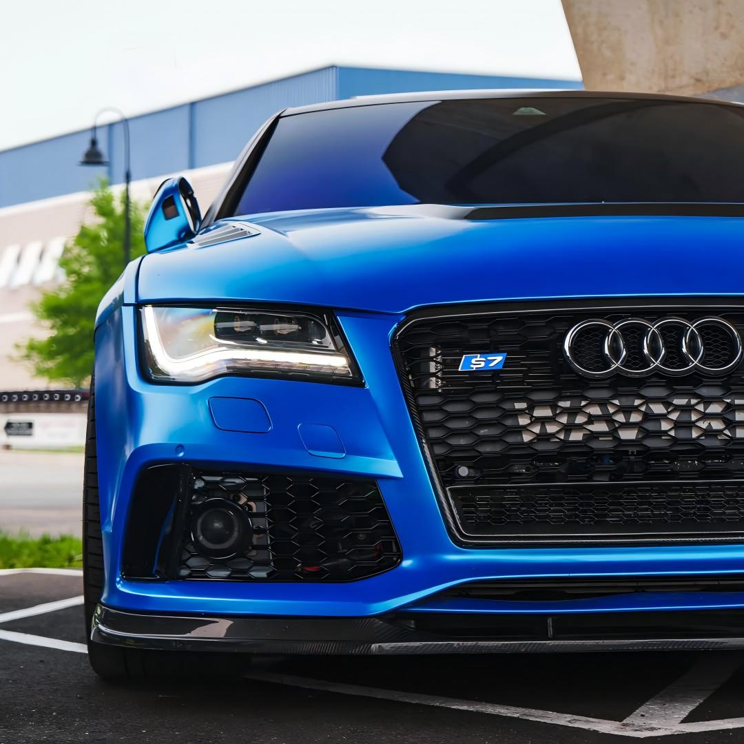 Matte Metallic Azure Blue Car Vinyl Wrap PET review 4