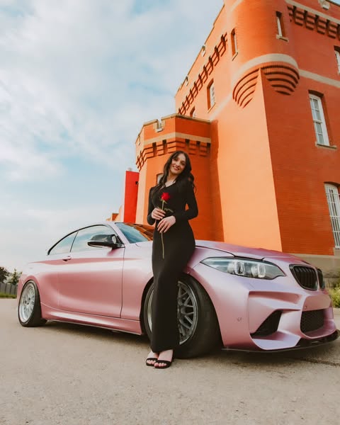 Gloss Metallic Passion Pink Car Vinyl Wrap PET review 1