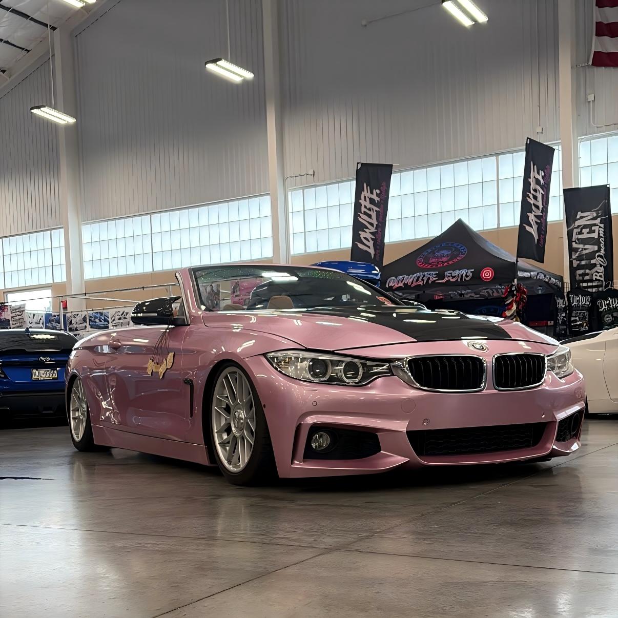 Gloss Metallic Passion Pink Car Vinyl Wrap PET review 2