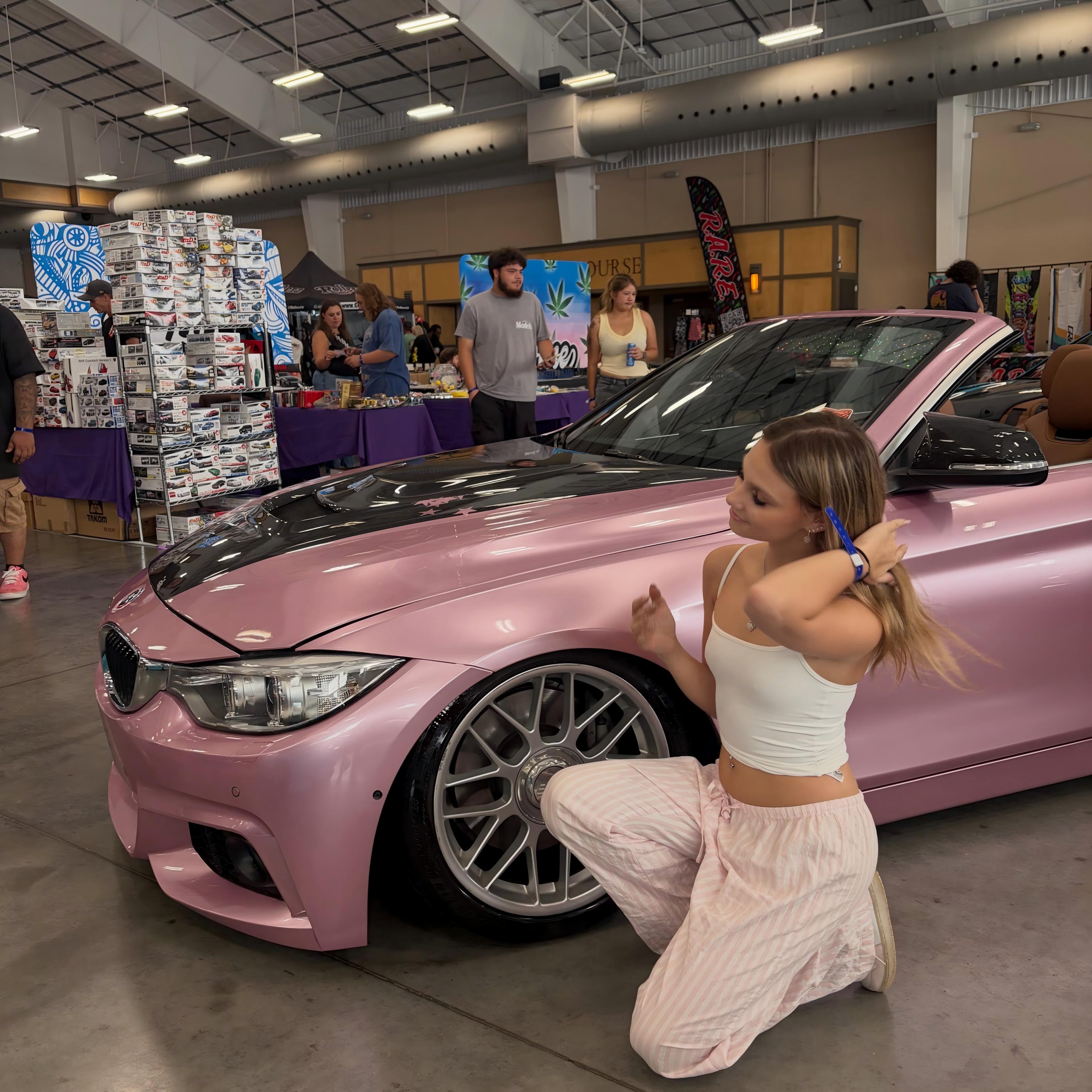 Gloss Metallic Passion Pink Car Vinyl Wrap PET review 3