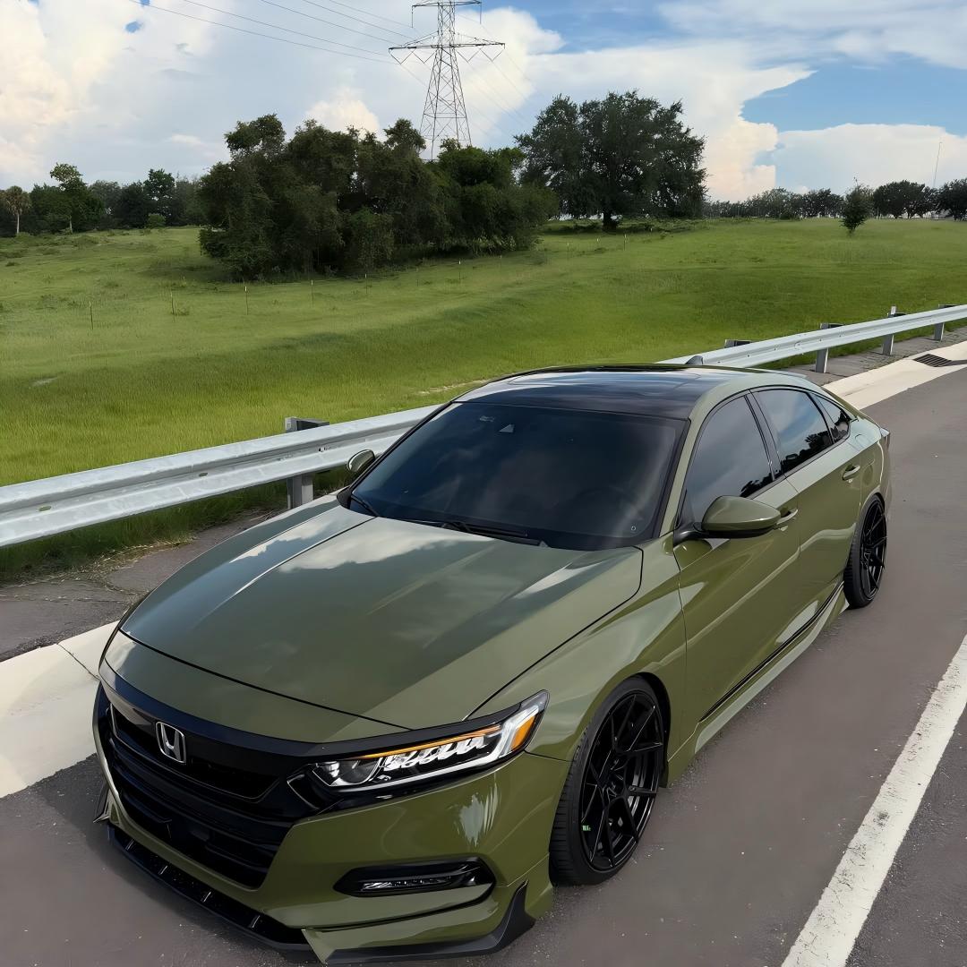 Gloss Military Green Car Vinyl Wrap PET  review 0