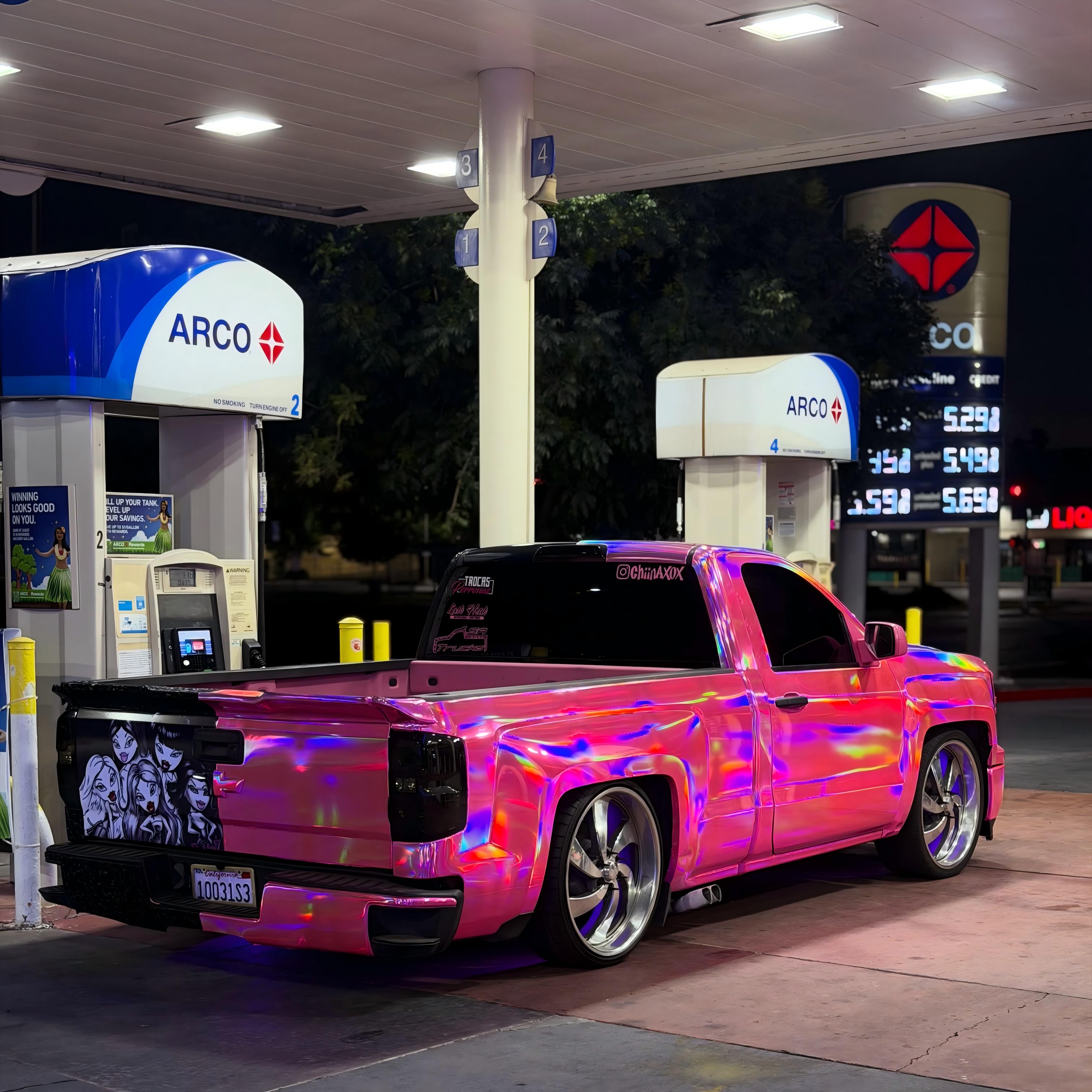 Gloss Pink Holographic Chrome Laser Car Vinyl Wrap Coupe BMW review 0