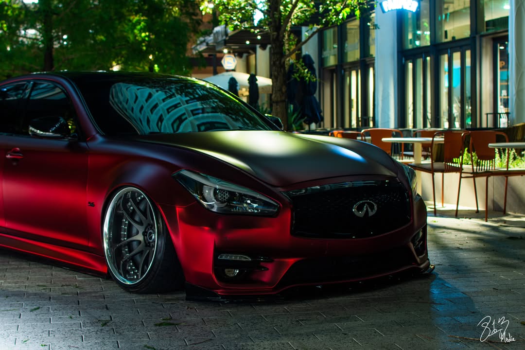 Satin Chrome Metallic Romanee Red Vinyl Wrap | Satin Romanee Red  review 3