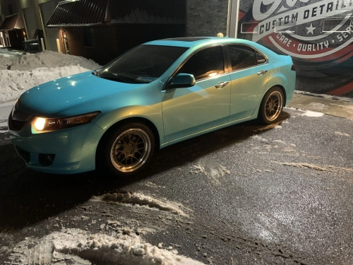 Cool Metallic Blue Gold Car Wrap