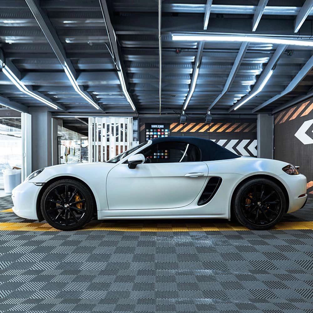 Matte Pearl White Blue Vinyl Wrap