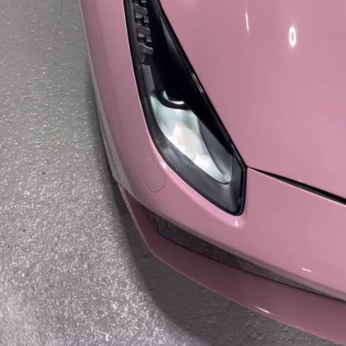 light pink car wrap