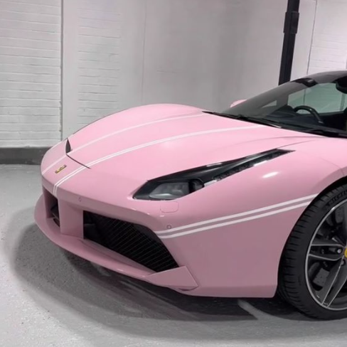 light pink car wrap