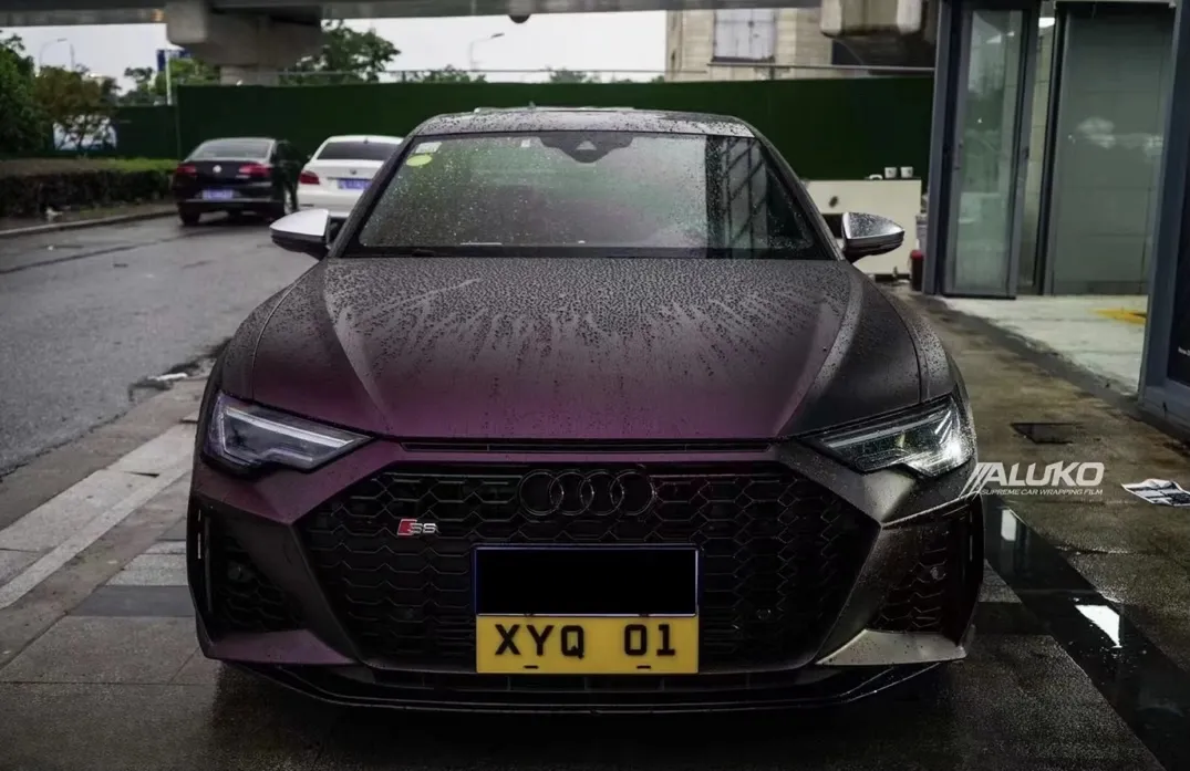 Lead the night with dark purple matte wrap