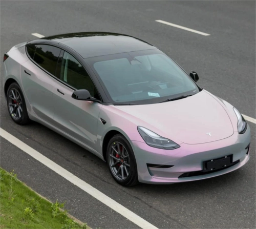 Embrace Uniqueness: Exploring Gloss Metallic Chameleon Pink Grey Car Vinyl Wrap