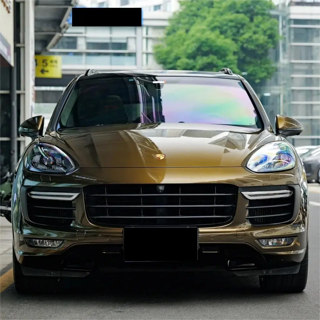 Gloss Metallic Black Gold Car Vinyl Wrap