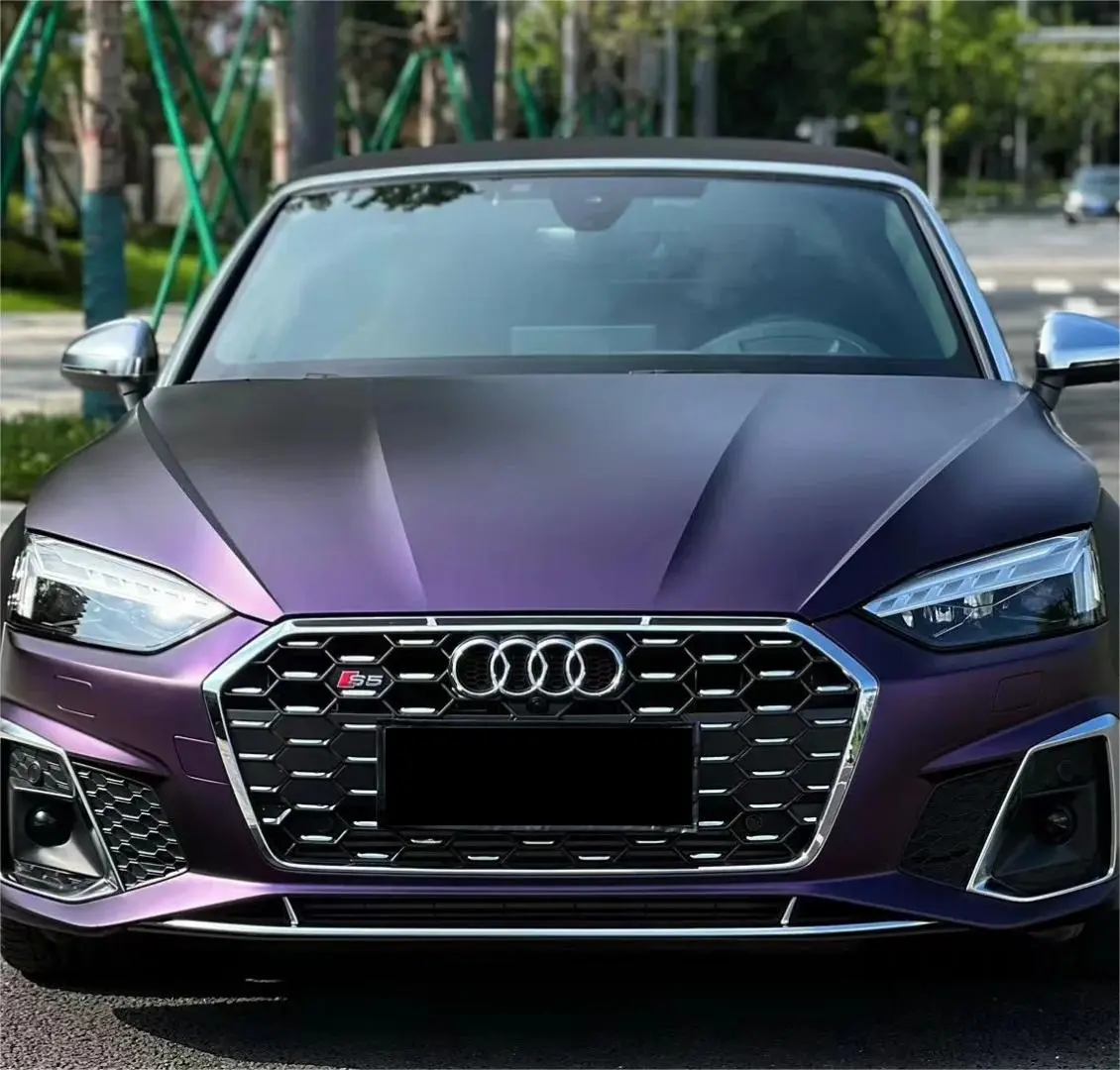 Matte Metallic Dark Purple Car Vinyl Wrap