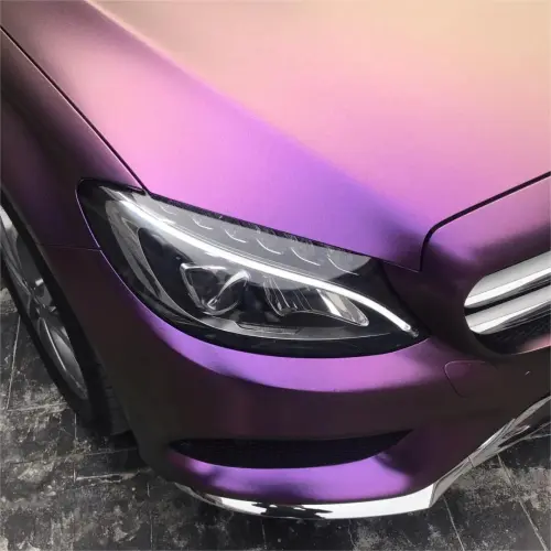 Transform Your Ride with the Matte Metallic Chameleon Diamond Yellow Purple Car Vinyl Wrap