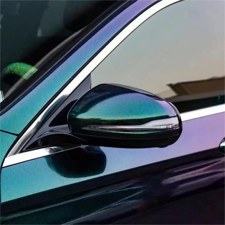 Transform Your Ride with the Gloss Metallic Chameleon Diamond Purple Green Car Vinyl Wrap